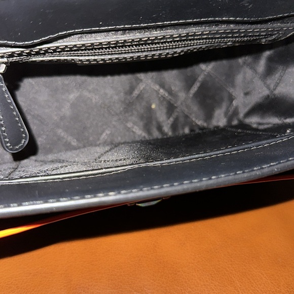 🔥🔥🔥Michael Kors Manhattan Black Leather Multicolor Top Handle Crossbody Bag - Picture 15 of 16